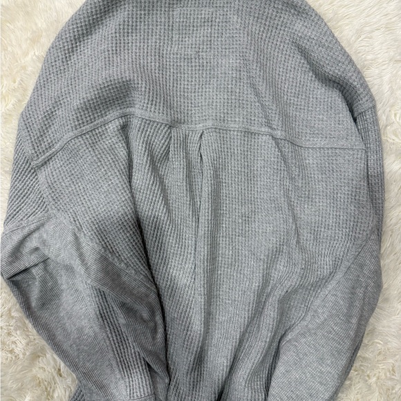 Aerie Gray Waffle Knit Shacket - Picture 5 of 5